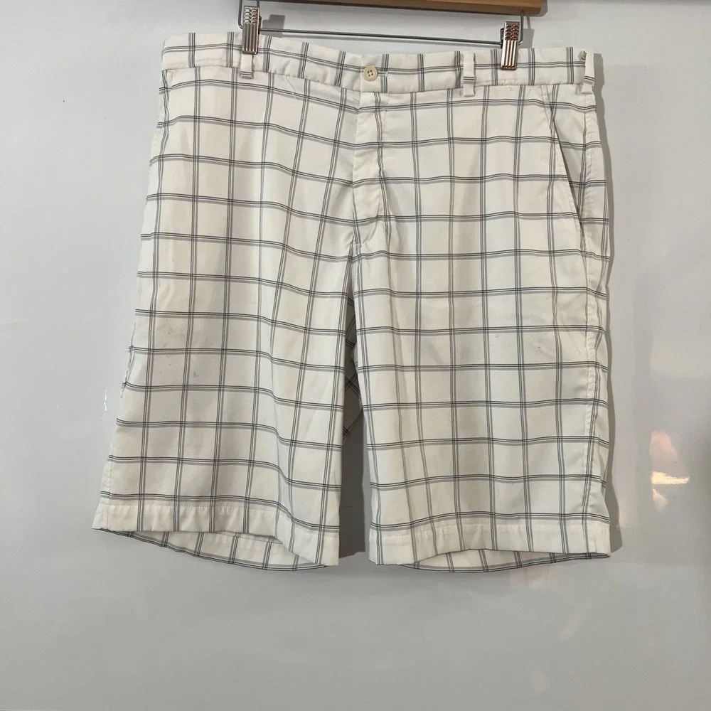 Nike Golf Shorts Mens Size 38 Lightweight Plaid Blue‎ and White 11